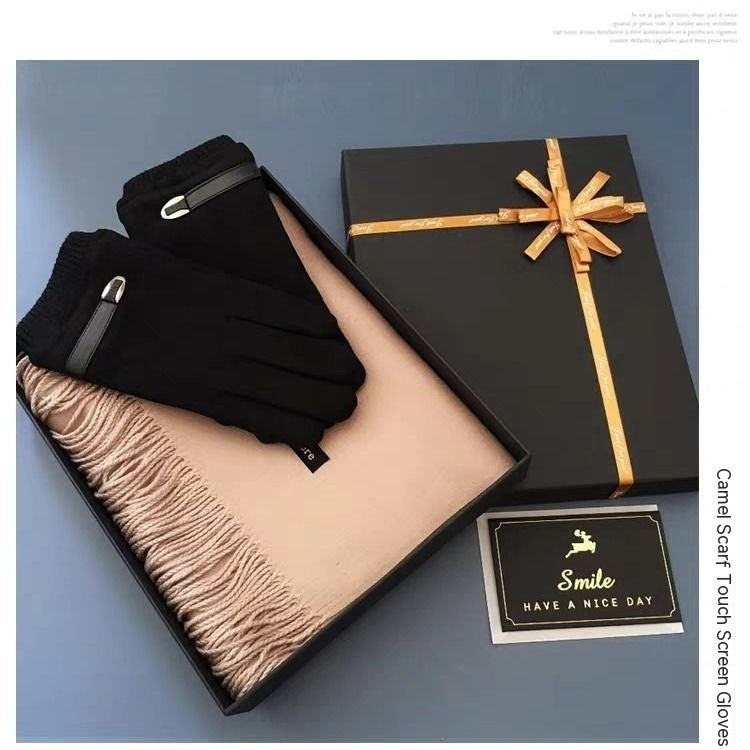 Mens Cashmere Scarf + Glove Gift Set