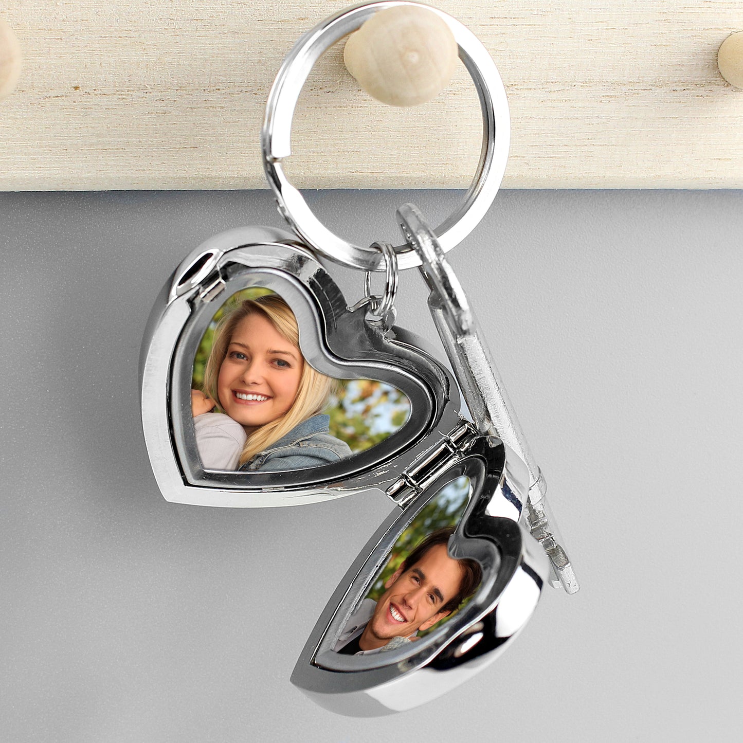Personalised Heart Motif Photoframe Keyring