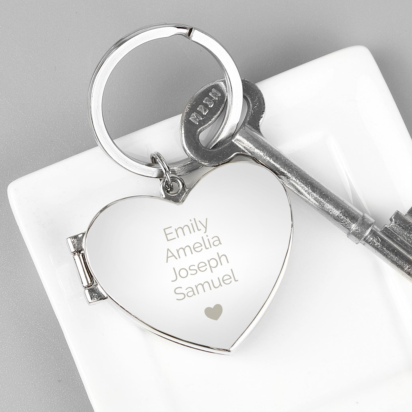 Personalised Heart Motif Photoframe Keyring