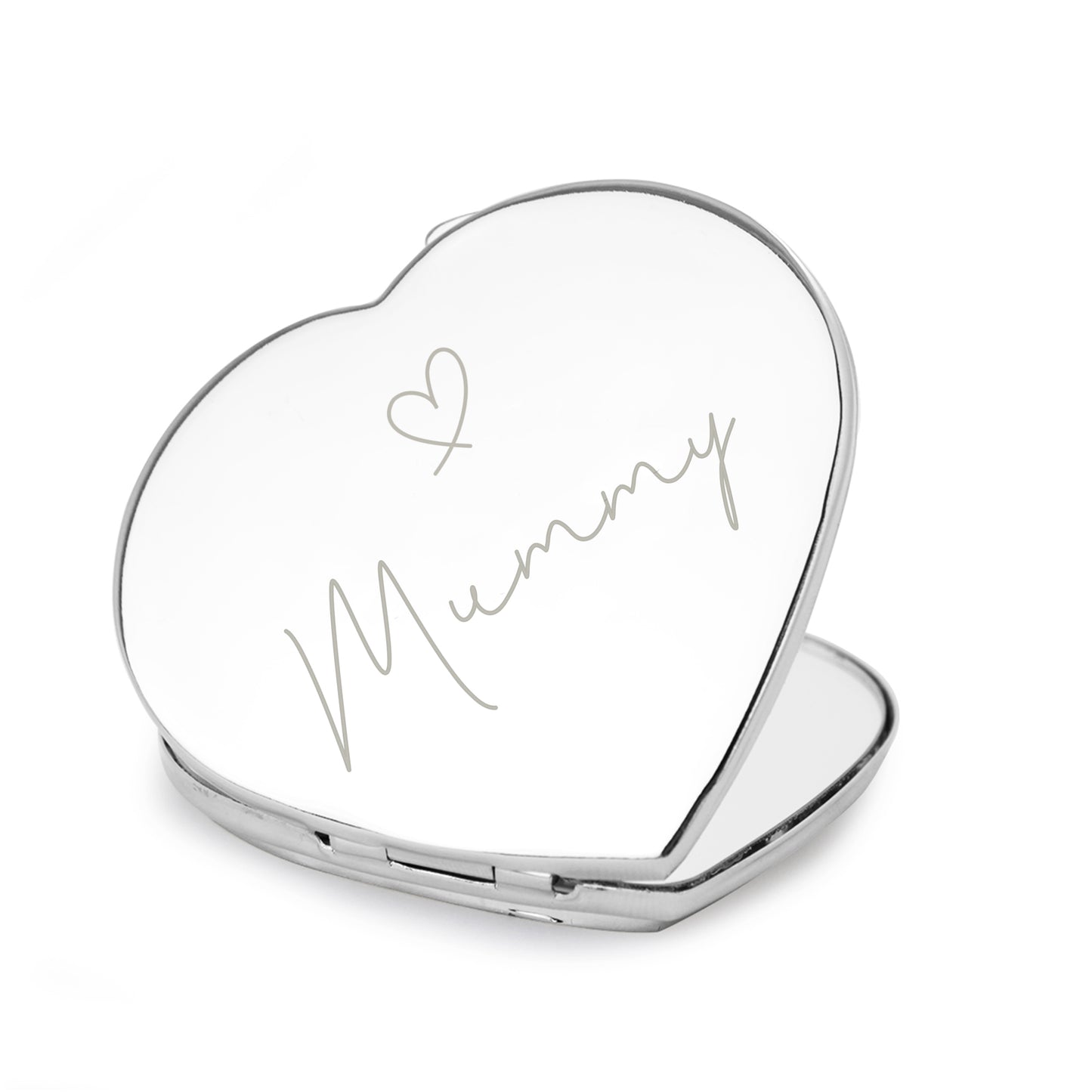 Personalised Name Diamante Heart Compact Mirror