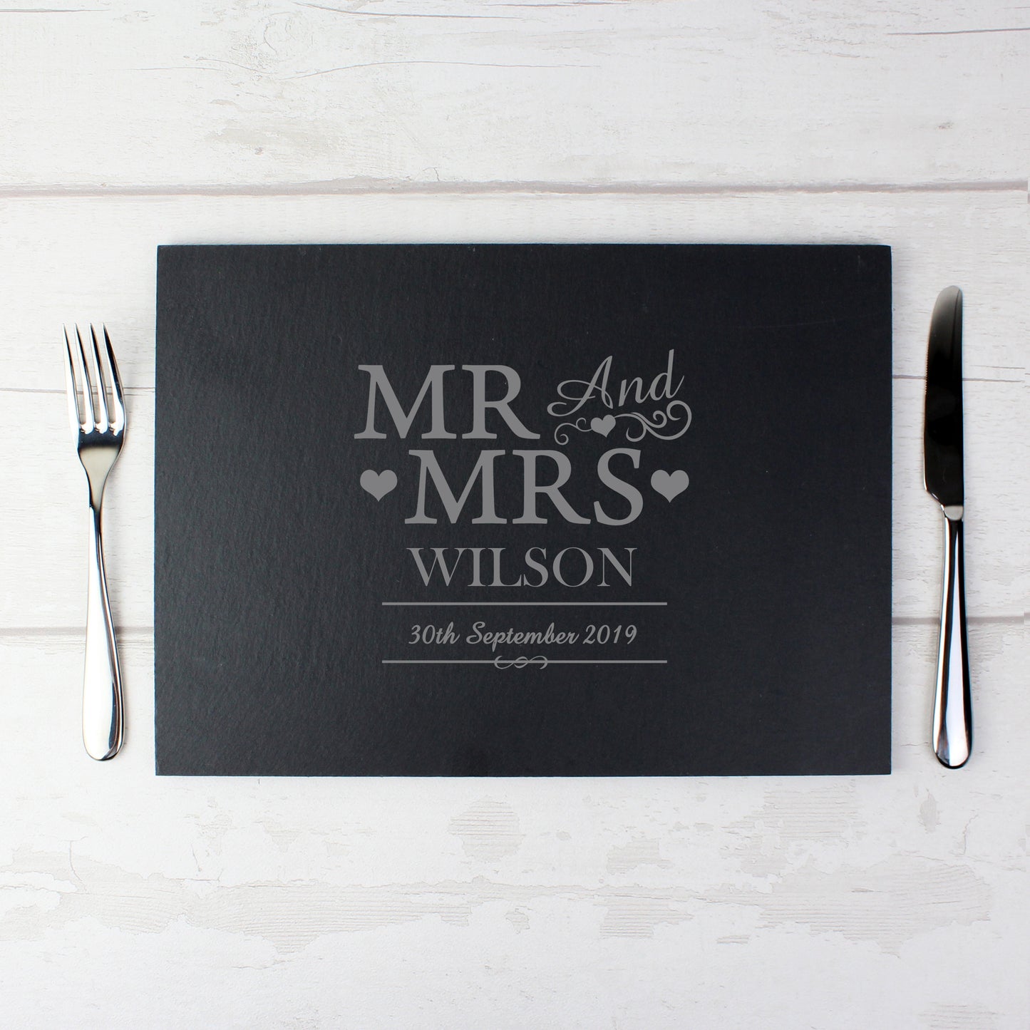 Personalised Traditional Mr & Mrs Slate Placemat