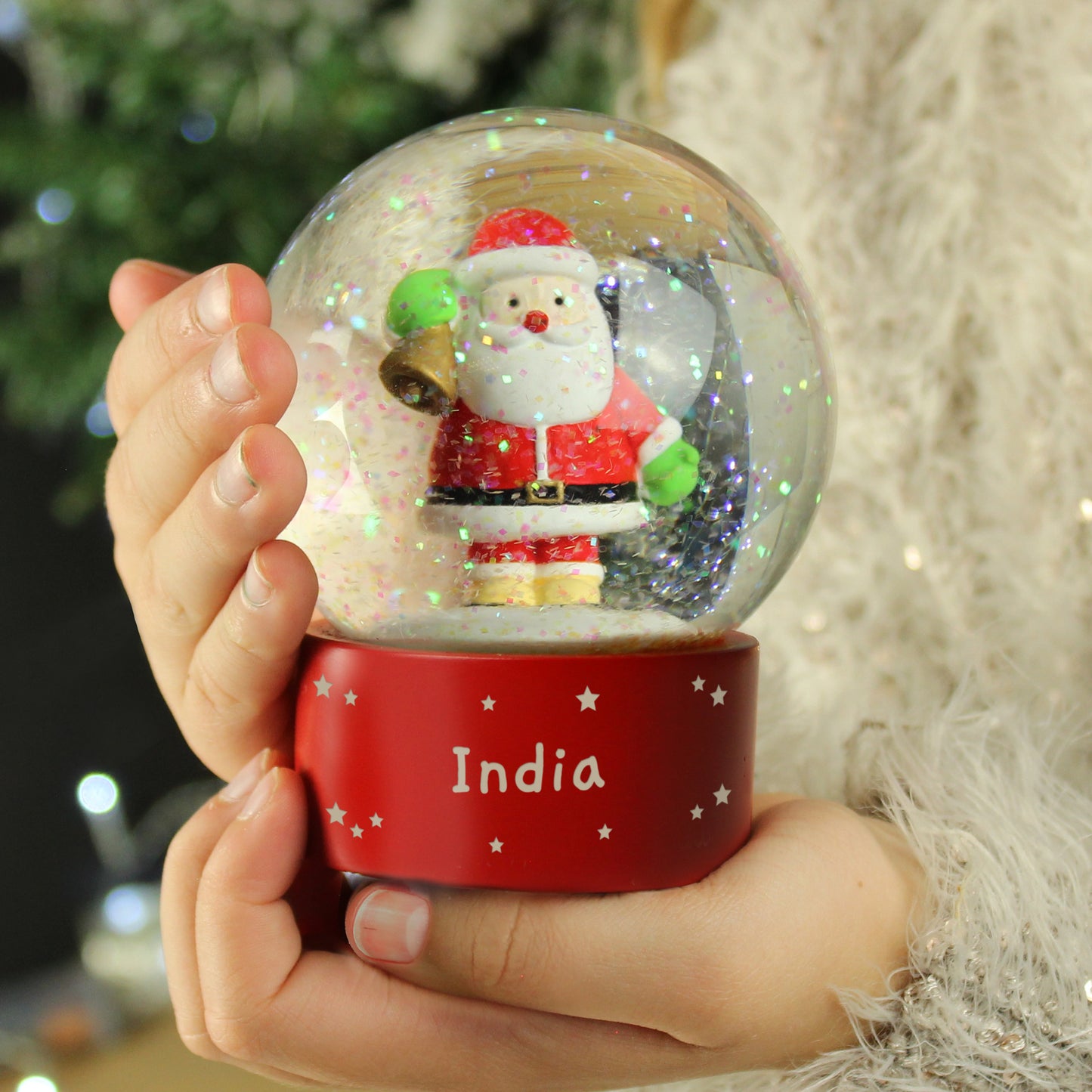 Personalised Name Only Santa Snow Globe