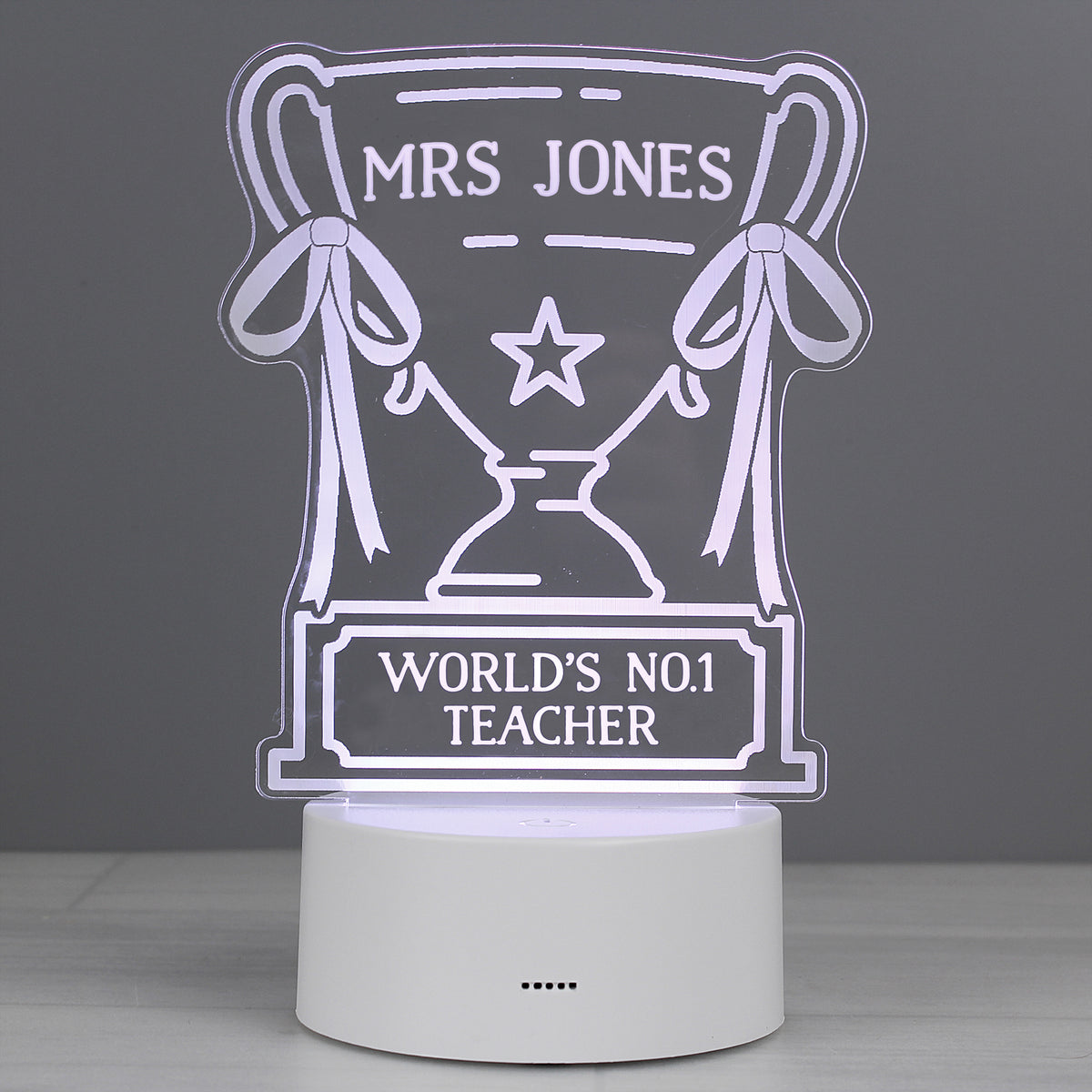 Personalised Trophy LED Colour Changing Night Light
