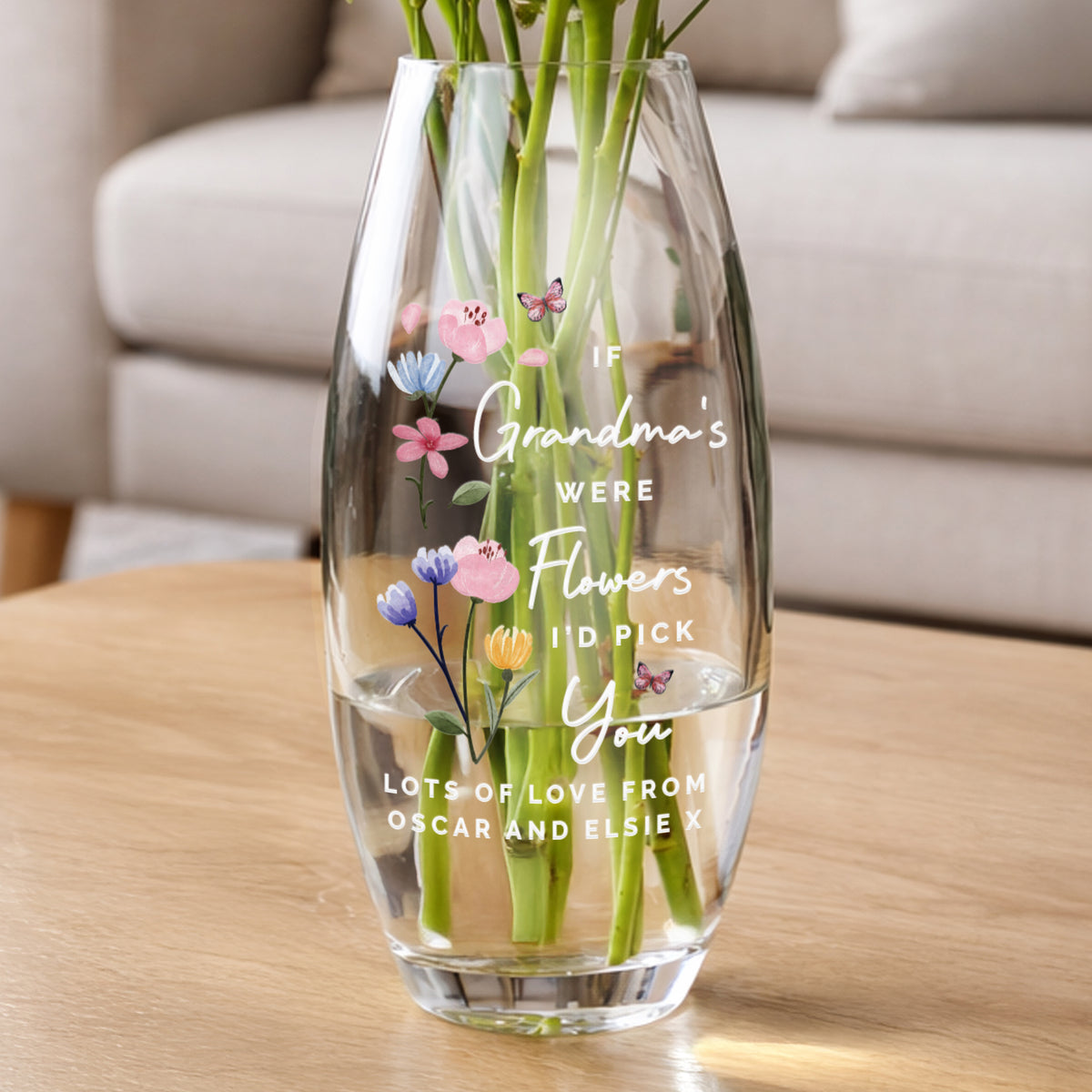 Personalised Id Pick You Text Bullet Vase