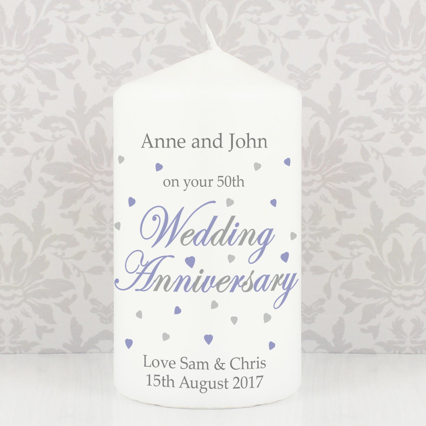 Personalised Anniversary Pillar Candle