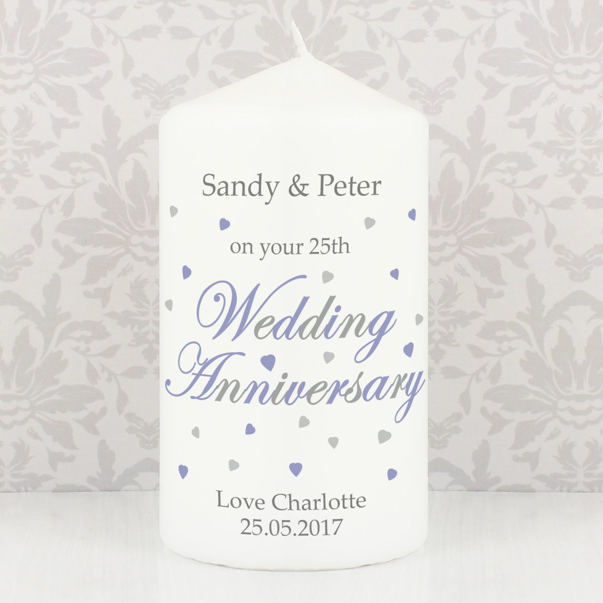 Personalised Anniversary Pillar Candle