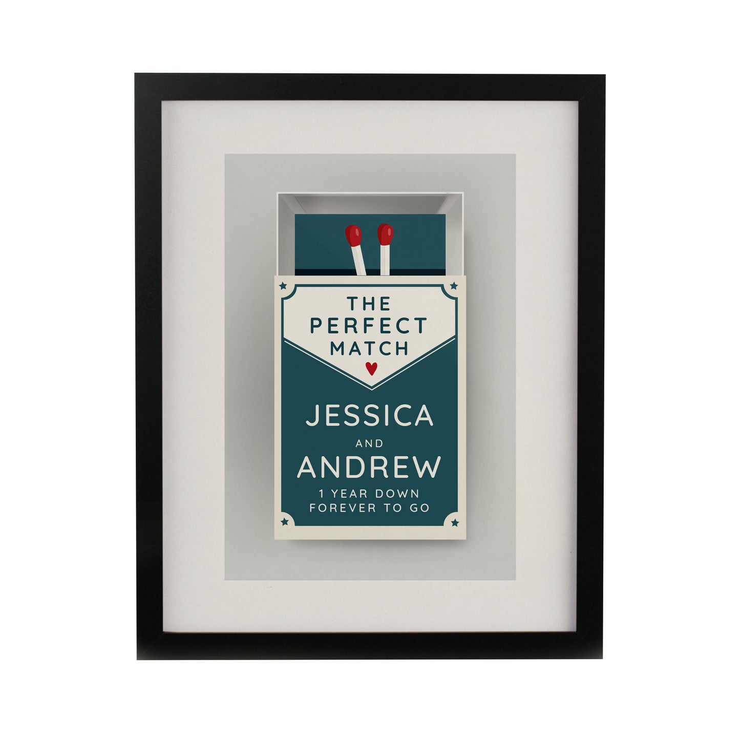 Personalised Perfect Match Black Poster Frame