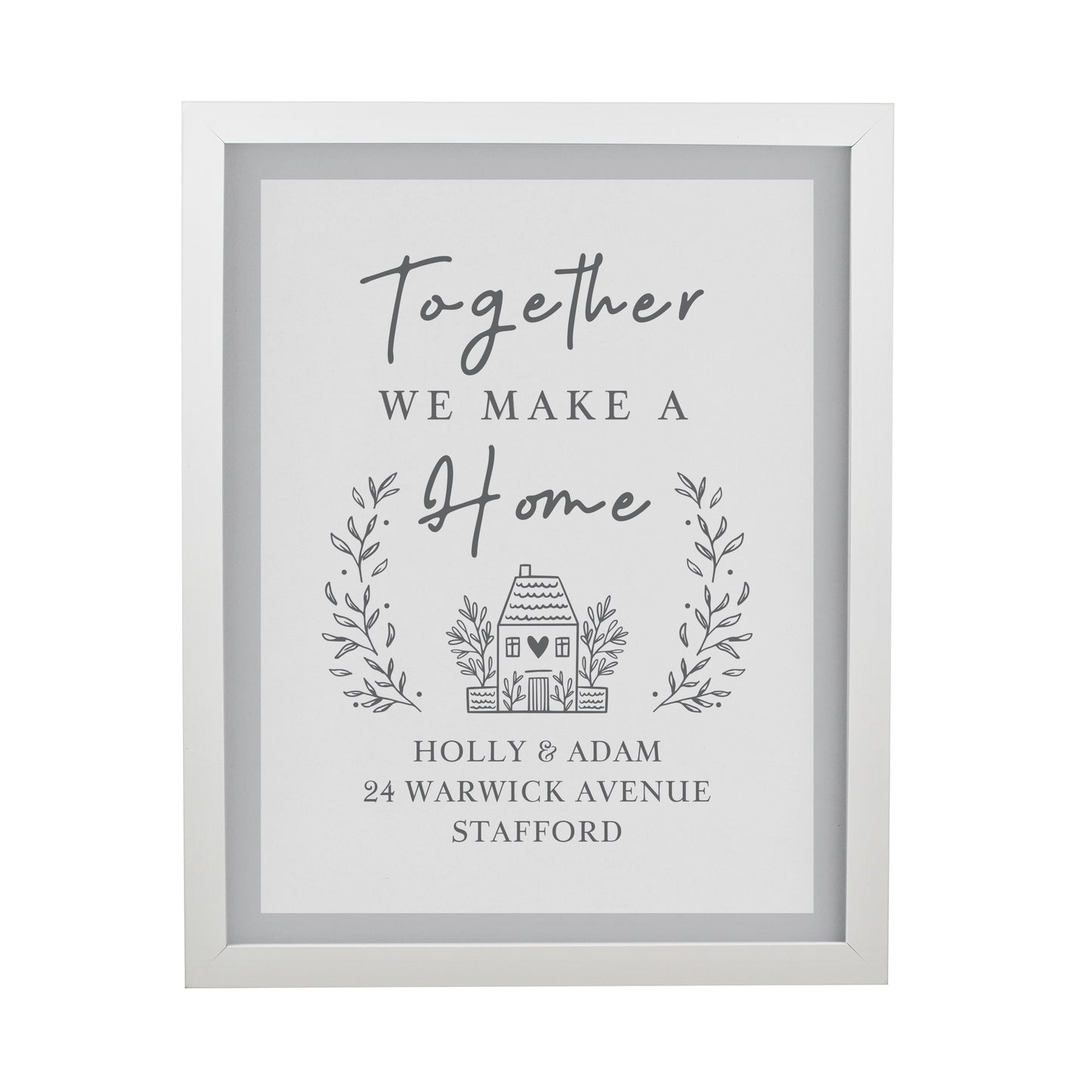 Personalised Home White Poster Frame
