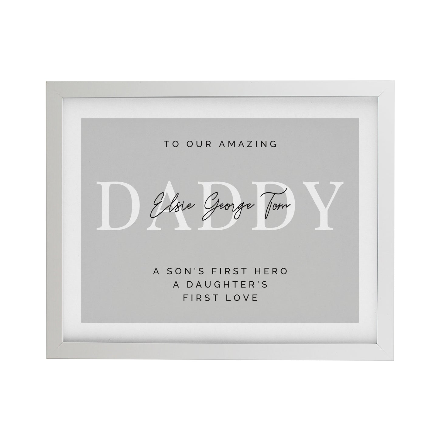 Personalised Free Text White Poster Frame