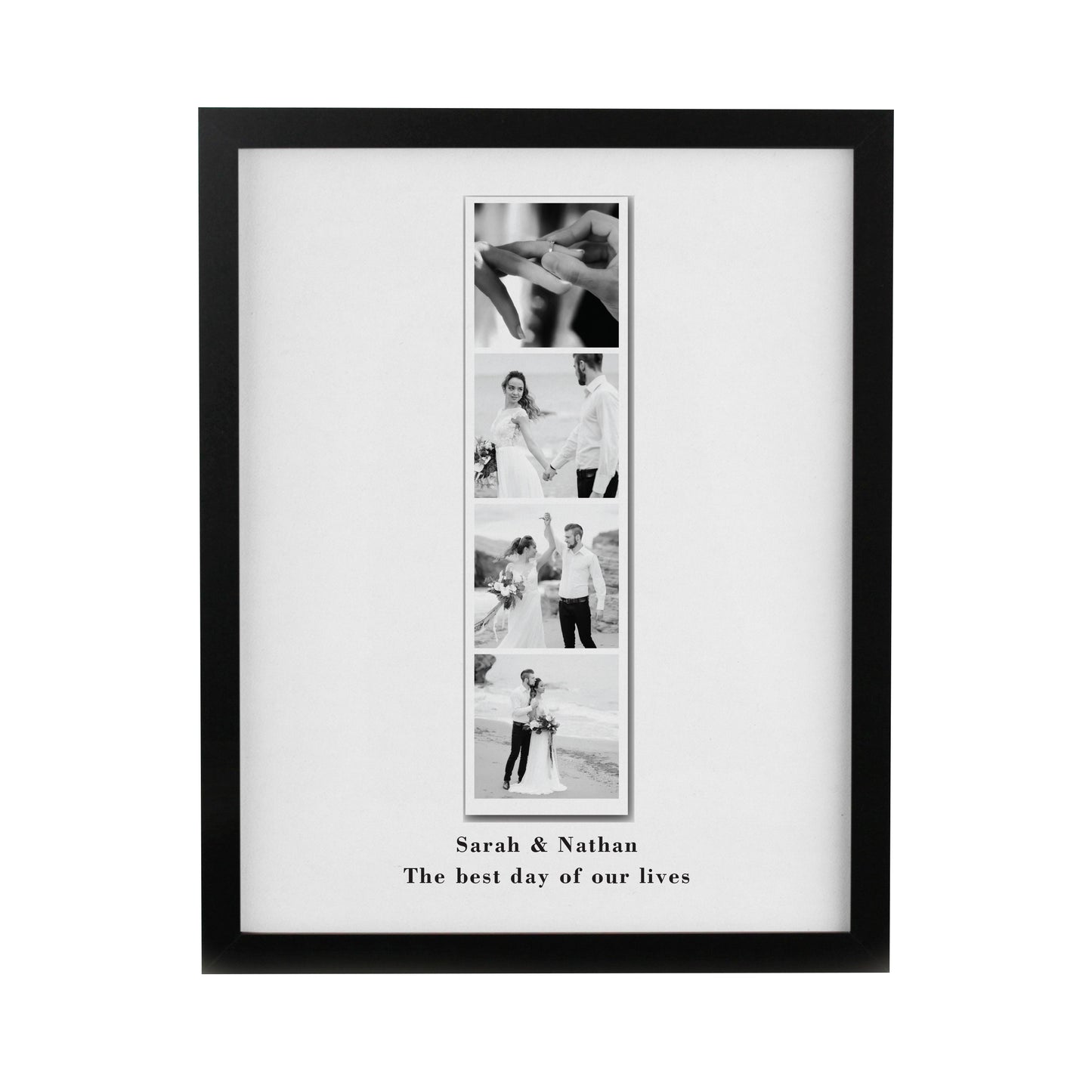 Personalised Photo Upload Strip Black Poster Frame