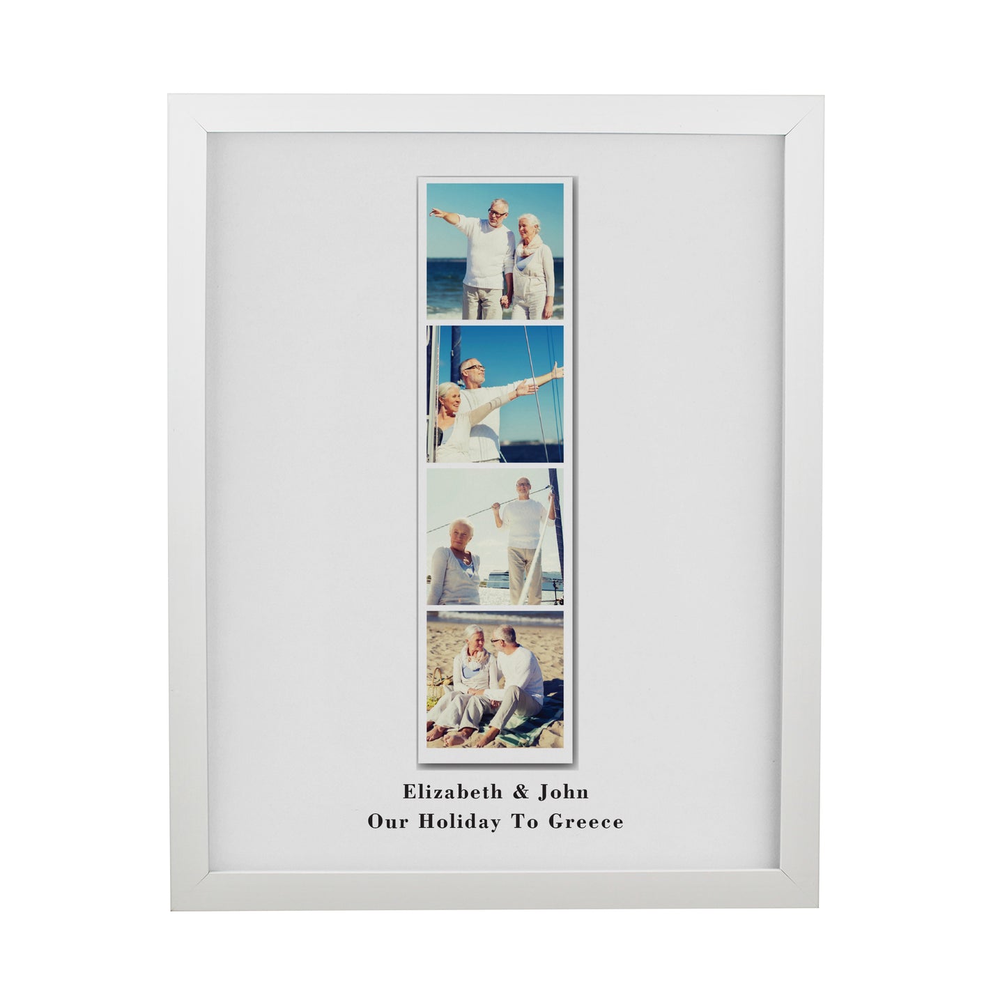 Personalised Photo Upload Strip White Poster Frame