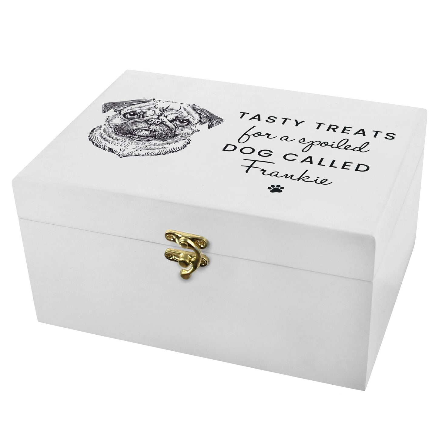 Personalised Dog Breed White Wooden Storage Box
