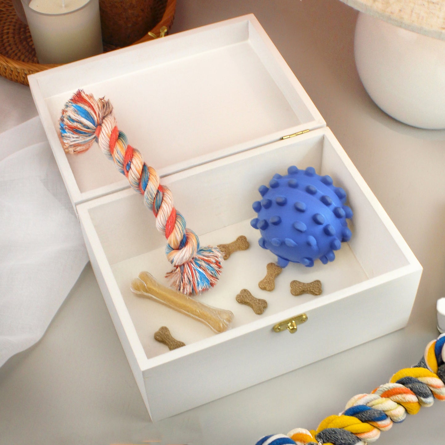 Personalised Dog Breed White Wooden Storage Box