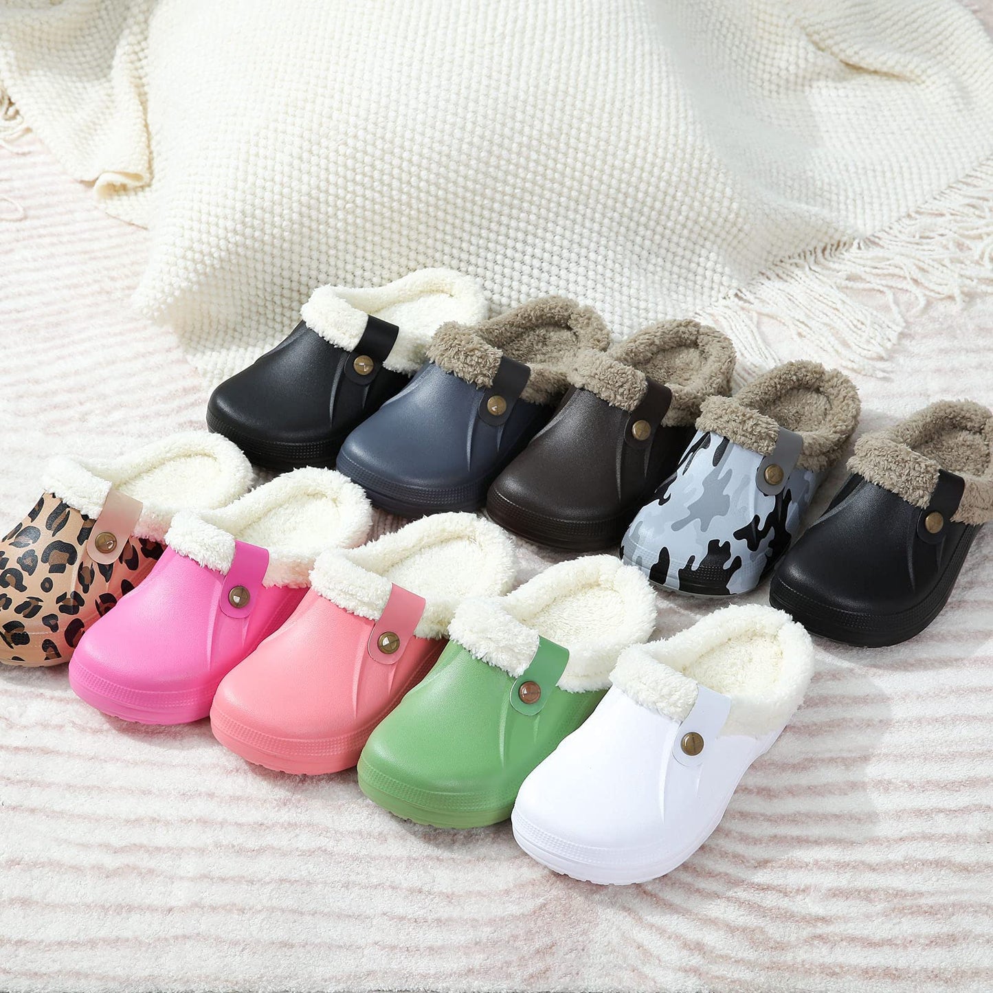 Unisex Plush Fur Clogs