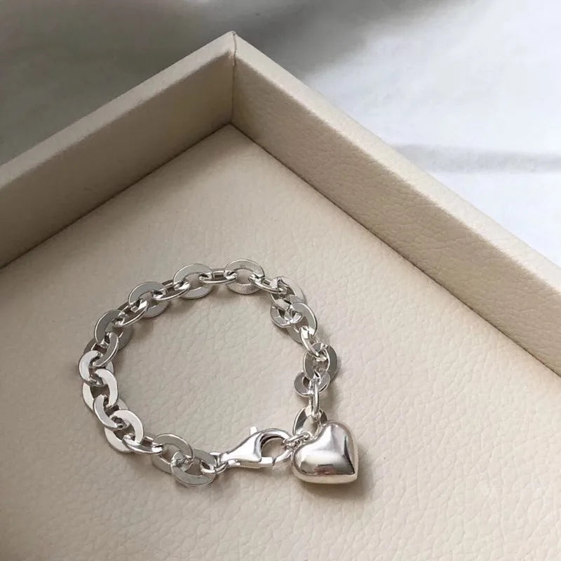 925 Sterling Silver Punk Geometric Bead Bracelet