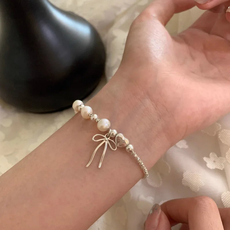 925 Sterling Silver Punk Geometric Bead Bracelet
