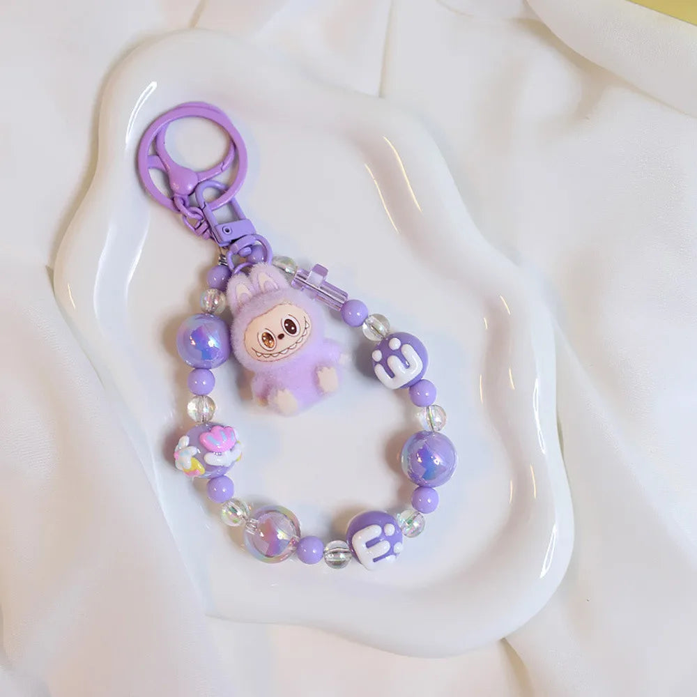 Labubu Doll Beaded Keychain