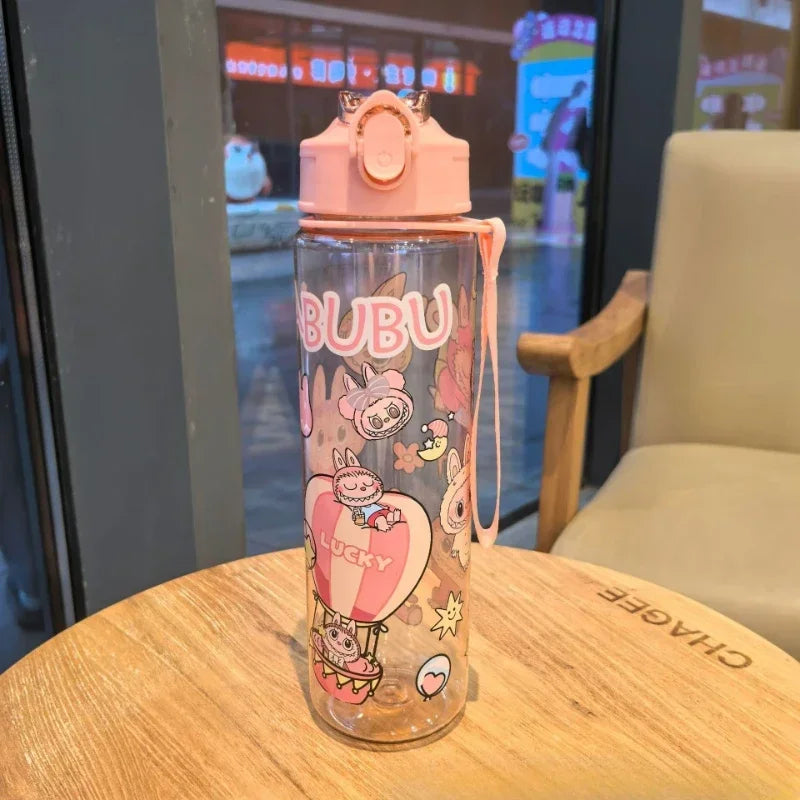 Labubu Plastic Water Bottle with Handle