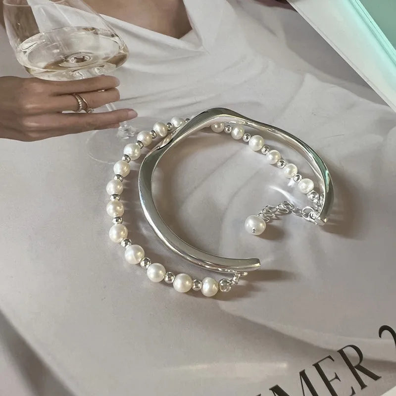 925 Sterling Silver Punk Geometric Bead Bracelet