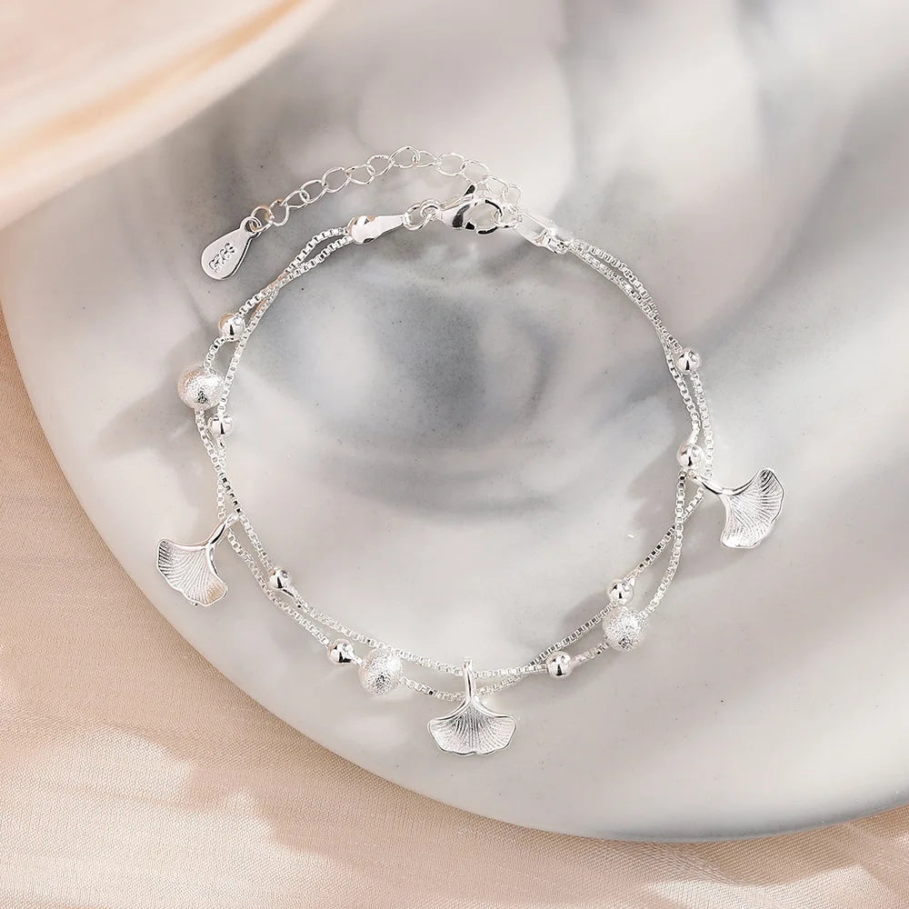 925 Sterling Silver Punk Geometric Bead Bracelet
