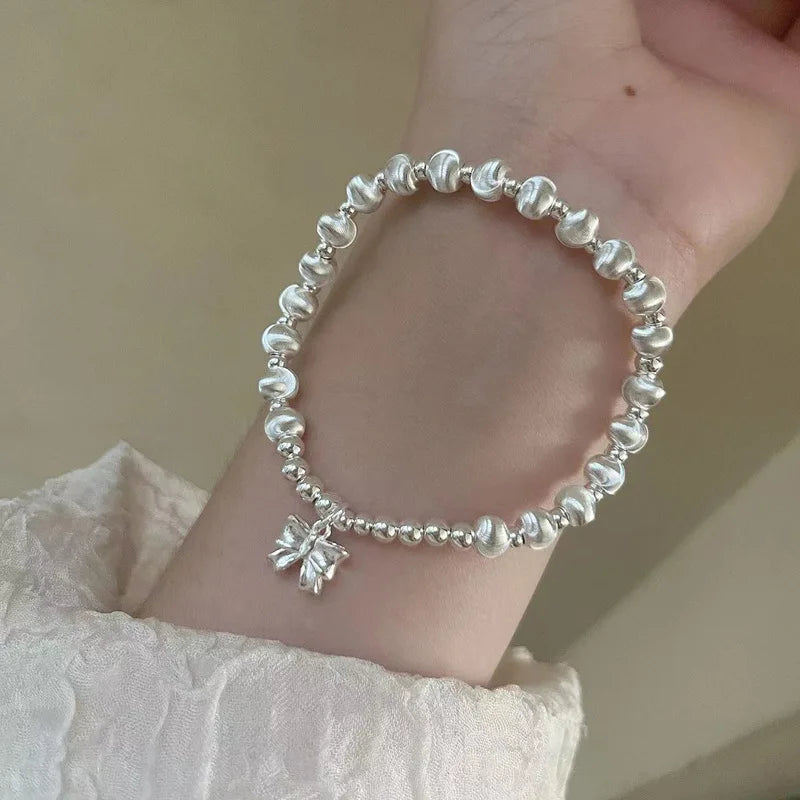 925 Sterling Silver Punk Geometric Bead Bracelet