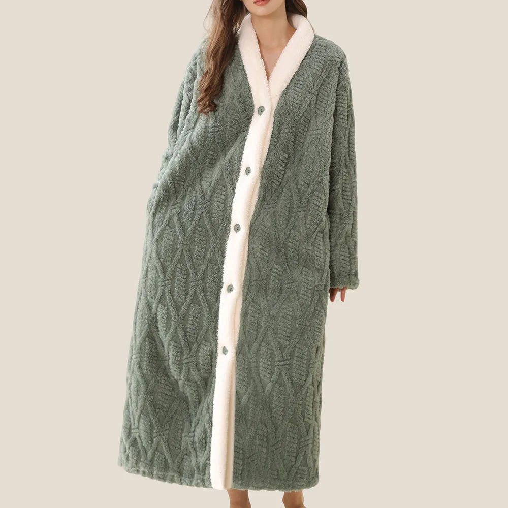 Cotton Velvet Long Winter Robe