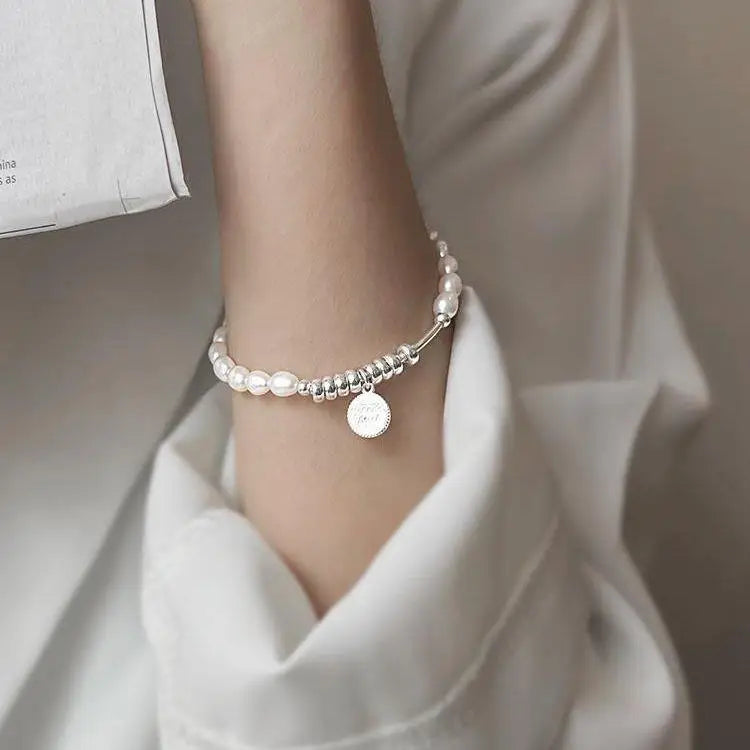 925 Sterling Silver Punk Geometric Bead Bracelet