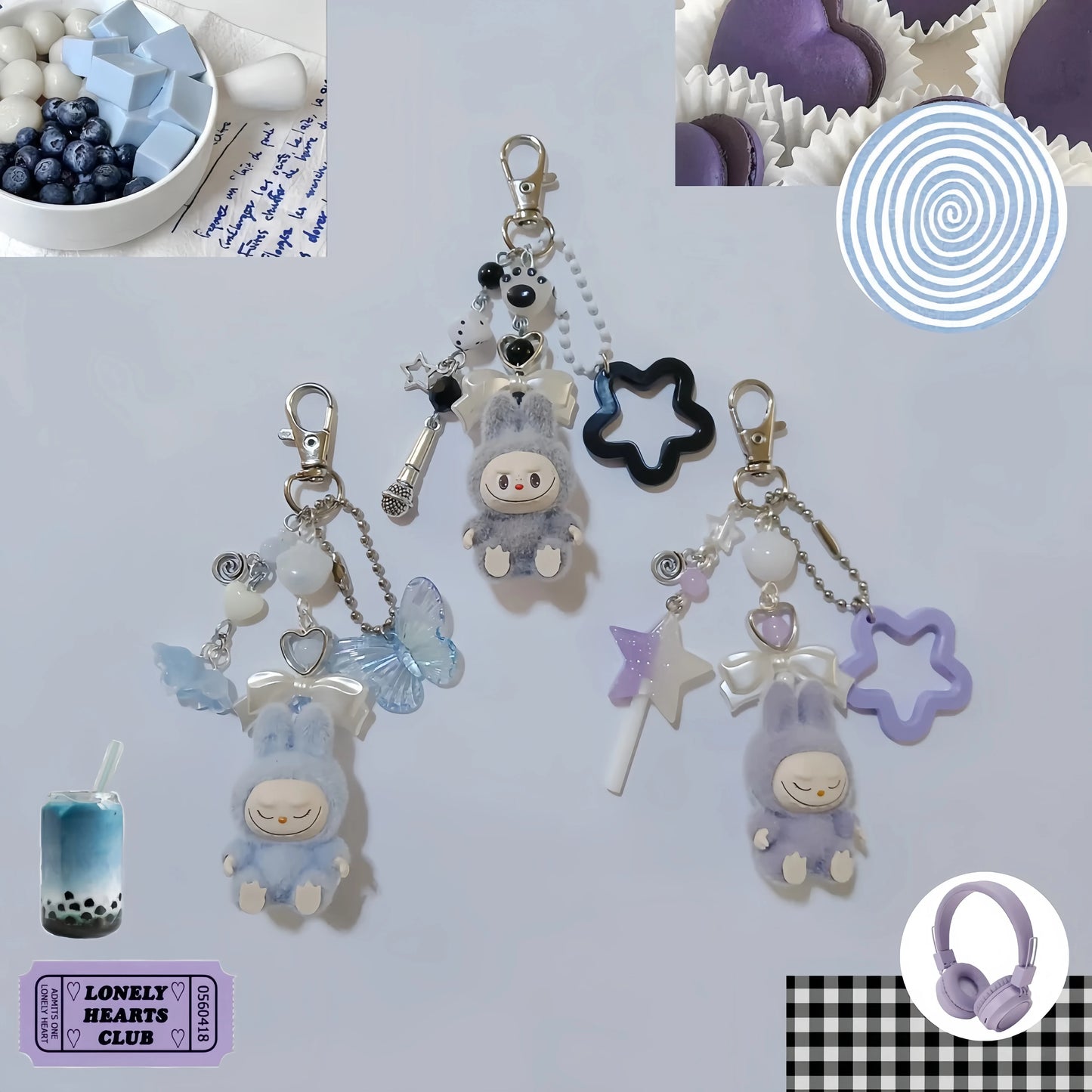 Handmade Inspired By Labubu Aesthetic Design Keyring