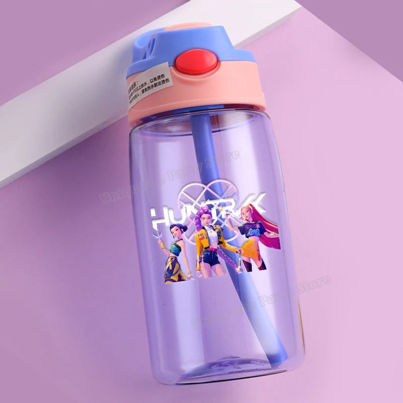 KPop Demon Hunters Kids Water Bottle with Straw