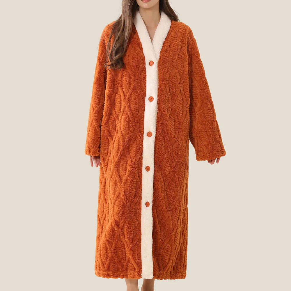 Cotton Velvet Long Winter Robe