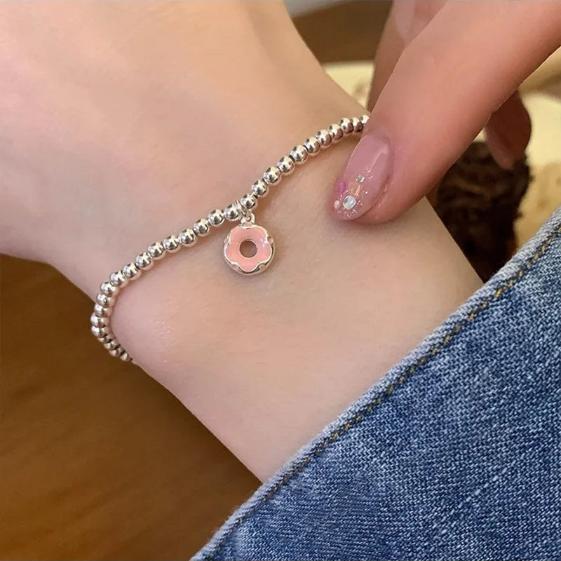 925 Sterling Silver Punk Geometric Bead Bracelet