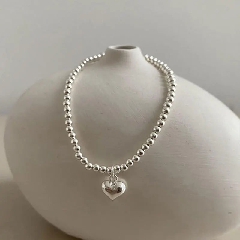 925 Sterling Silver Punk Geometric Bead Bracelet