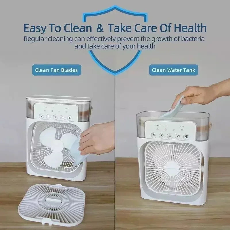 3-in-1 Mini Air Conditioner with Fan and LED Light