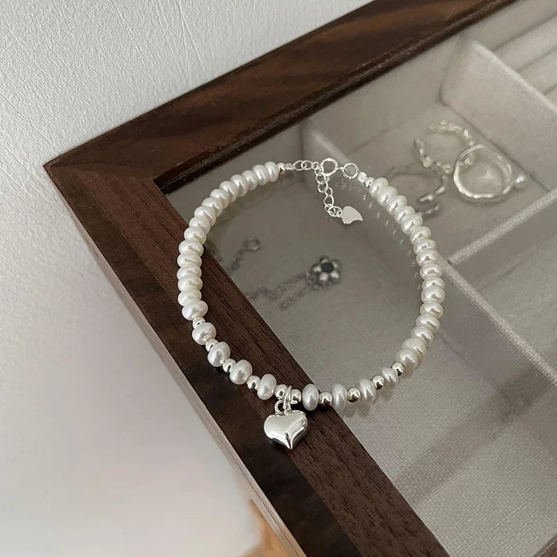 925 Sterling Silver Punk Geometric Bead Bracelet