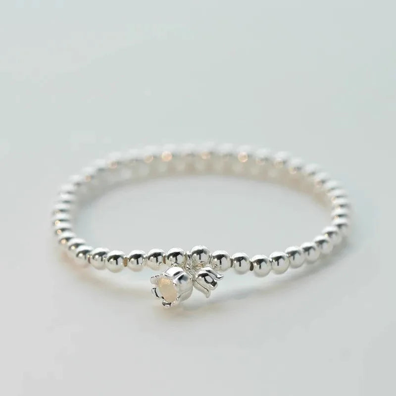 925 Sterling Silver Punk Geometric Bead Bracelet