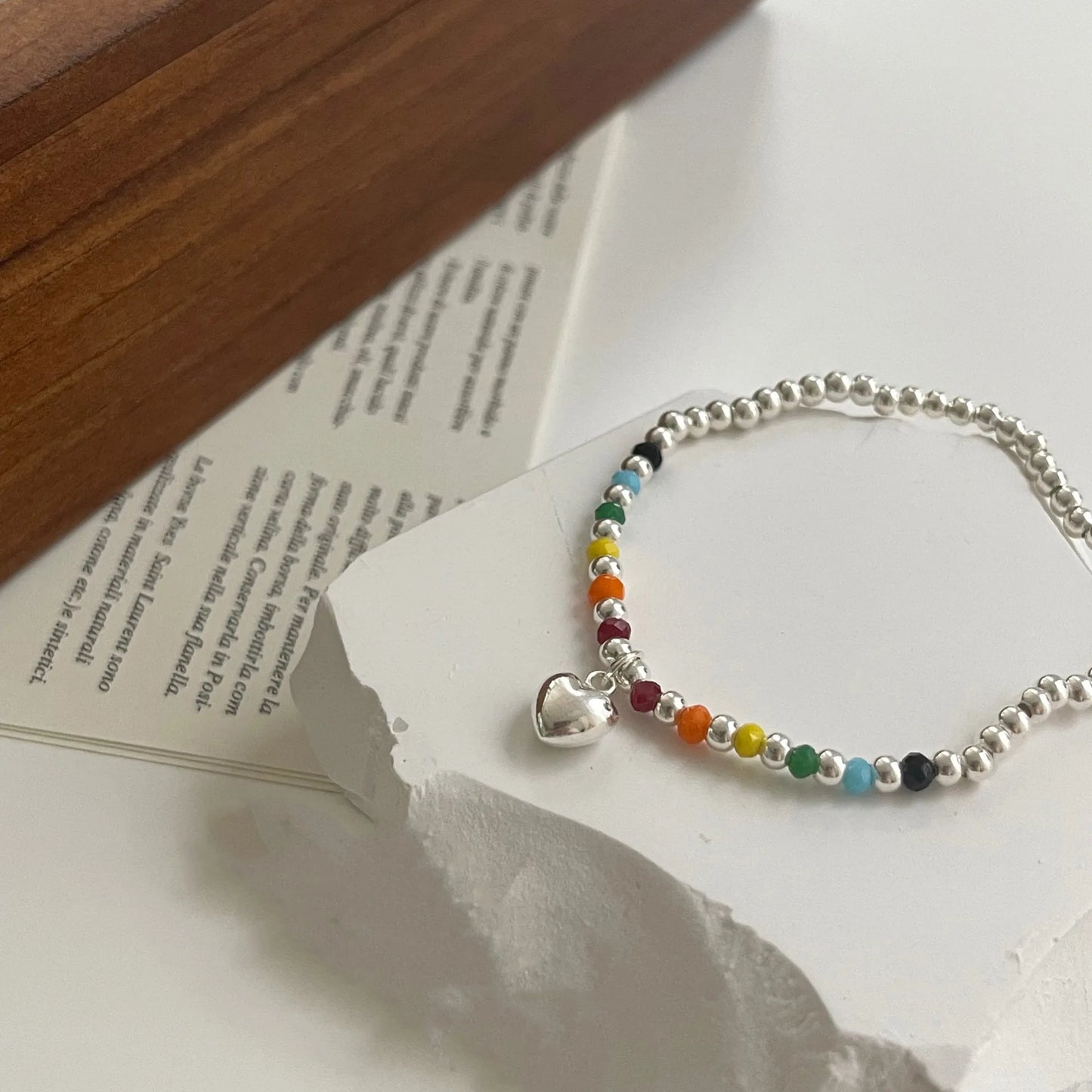 925 Sterling Silver Punk Geometric Bead Bracelet