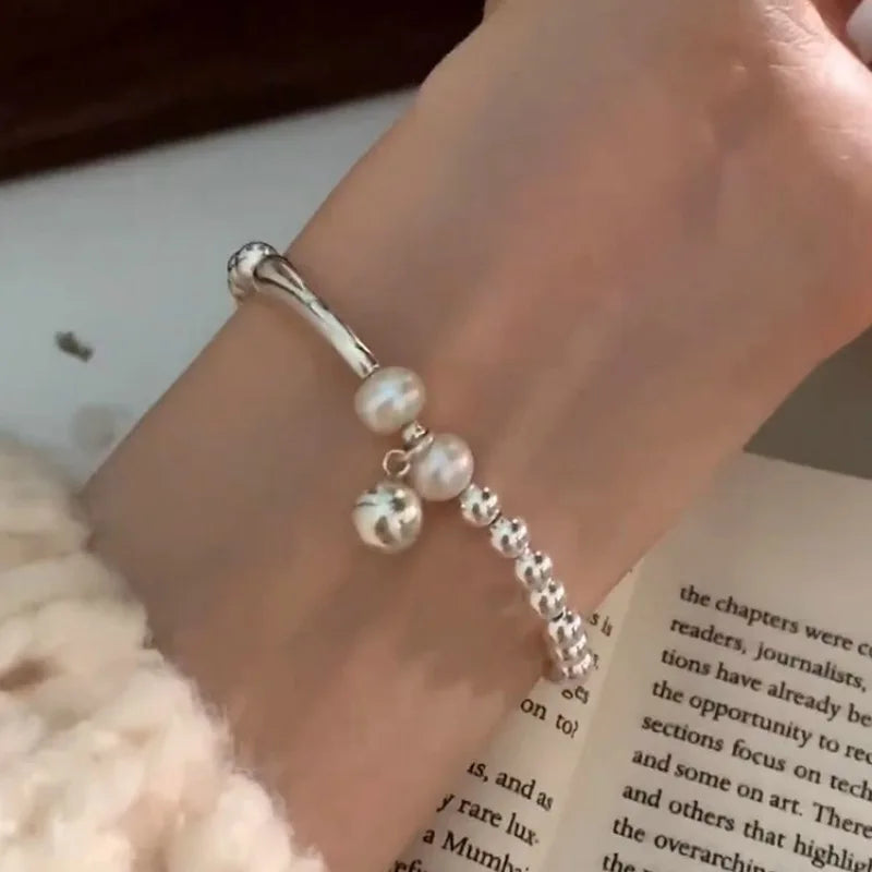 925 Sterling Silver Punk Geometric Bead Bracelet