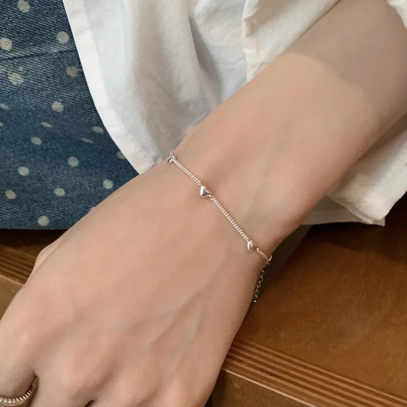 925 Sterling Silver Punk Geometric Bead Bracelet