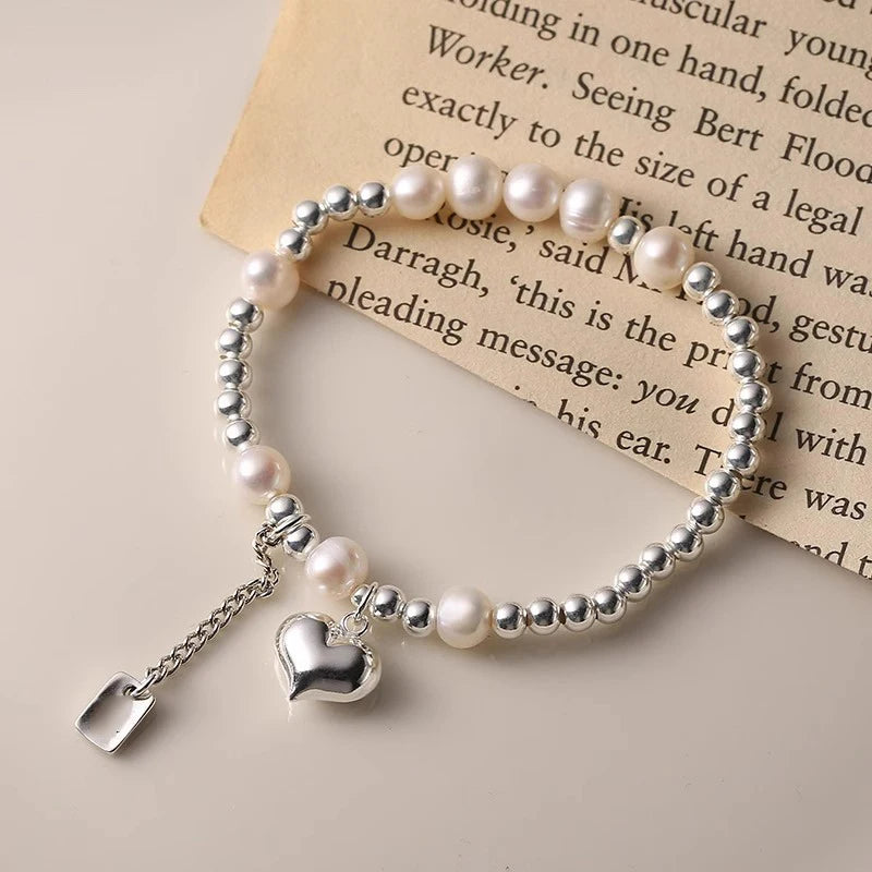 925 Sterling Silver Punk Geometric Bead Bracelet