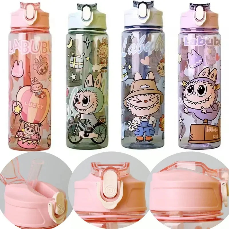 Labubu Plastic Water Bottle with Handle