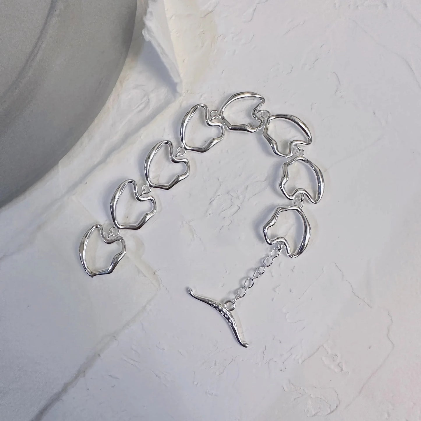925 Sterling Silver Punk Geometric Bead Bracelet