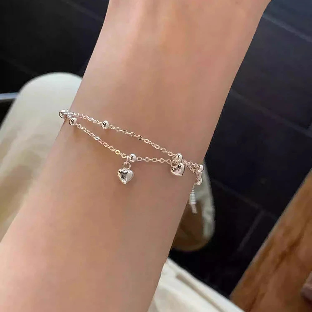 925 Sterling Silver Punk Geometric Bead Bracelet