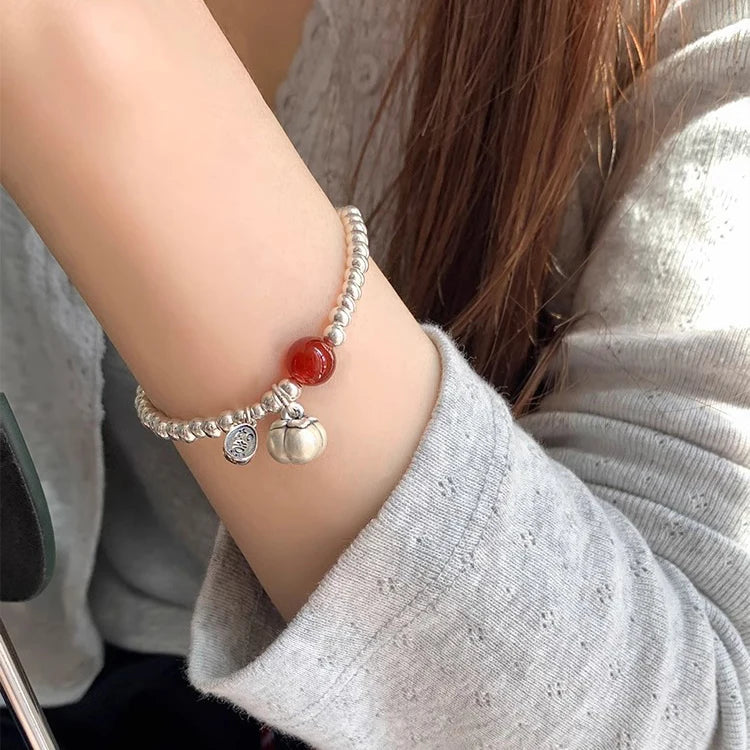 925 Sterling Silver Punk Geometric Bead Bracelet