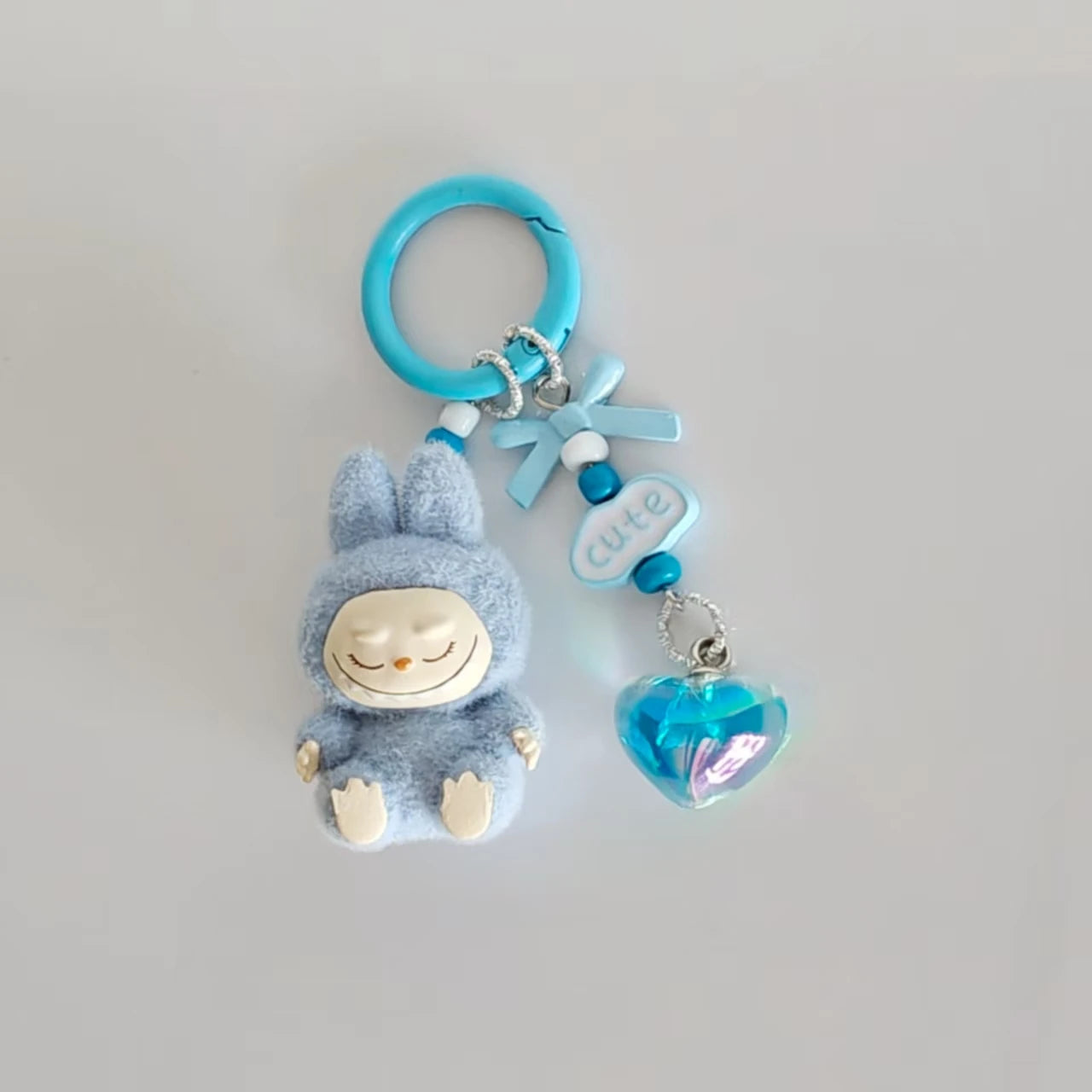 Labubu Mini Plush Keychain with Crystal Heart