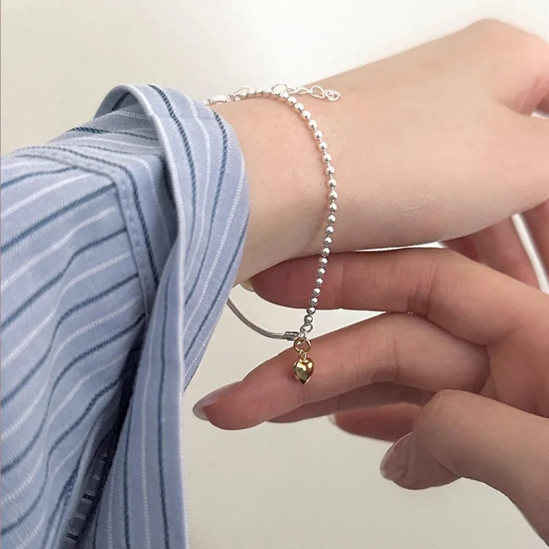 925 Sterling Silver Punk Geometric Bead Bracelet