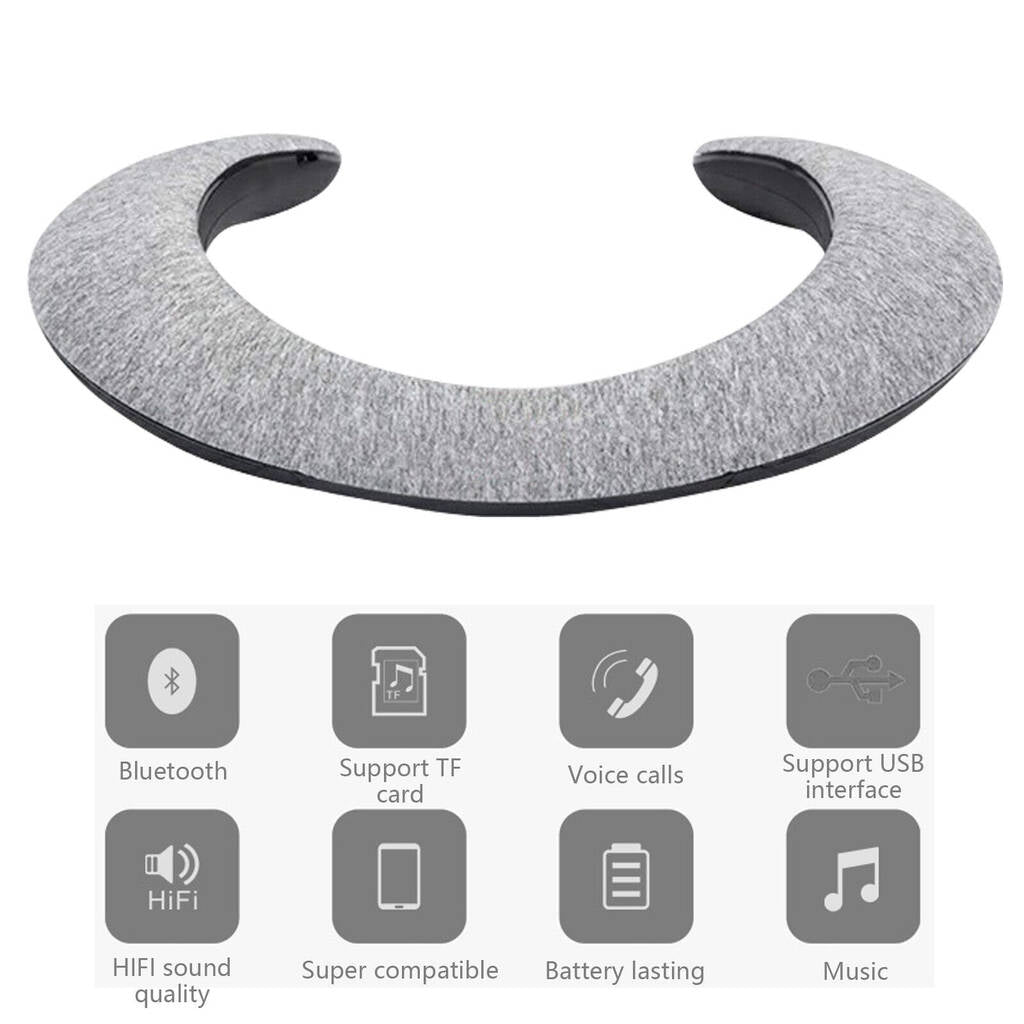 Wearable Headphones Wireless Bluetooth, Fm Radio