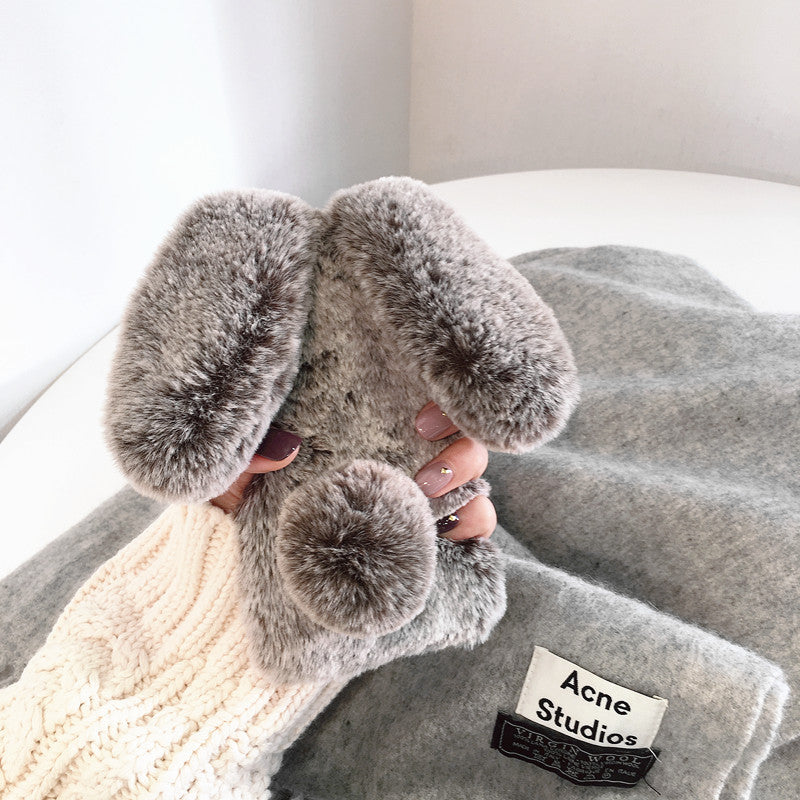 3D Plush Rabbit Ear Furry Phone Case