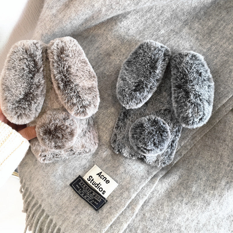3D Plush Rabbit Ear Furry Phone Case