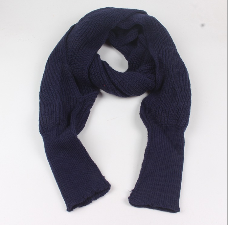 Knitted Wrap Scarf With Sleeves