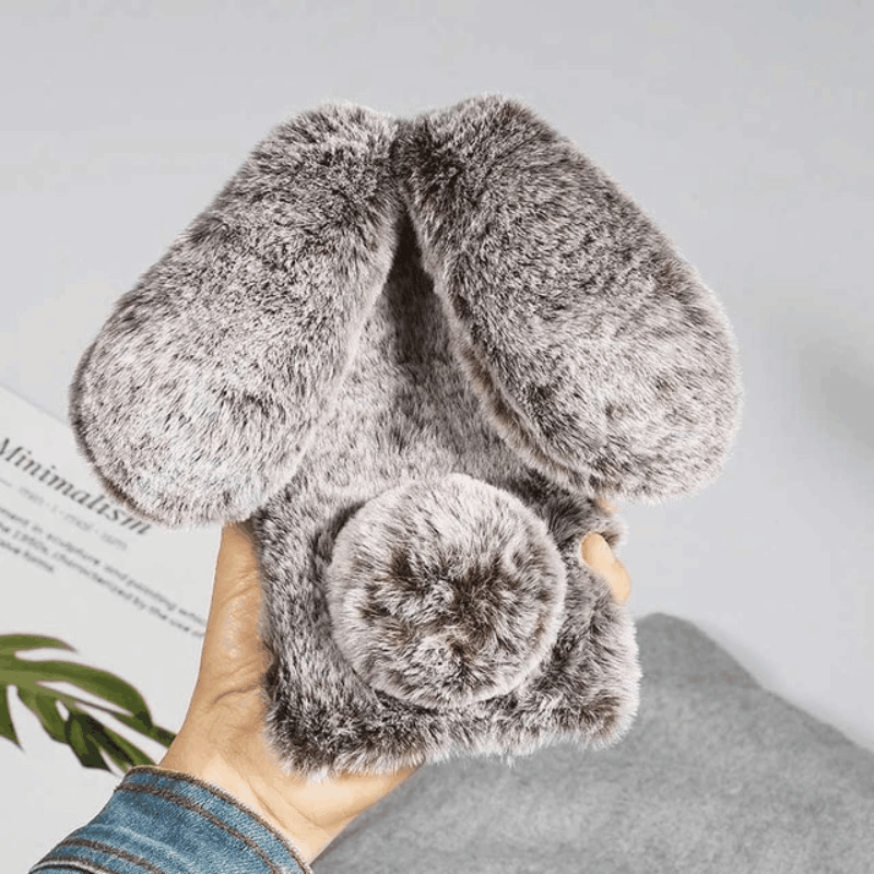 3D Plush Rabbit Ear Furry iPhone Case